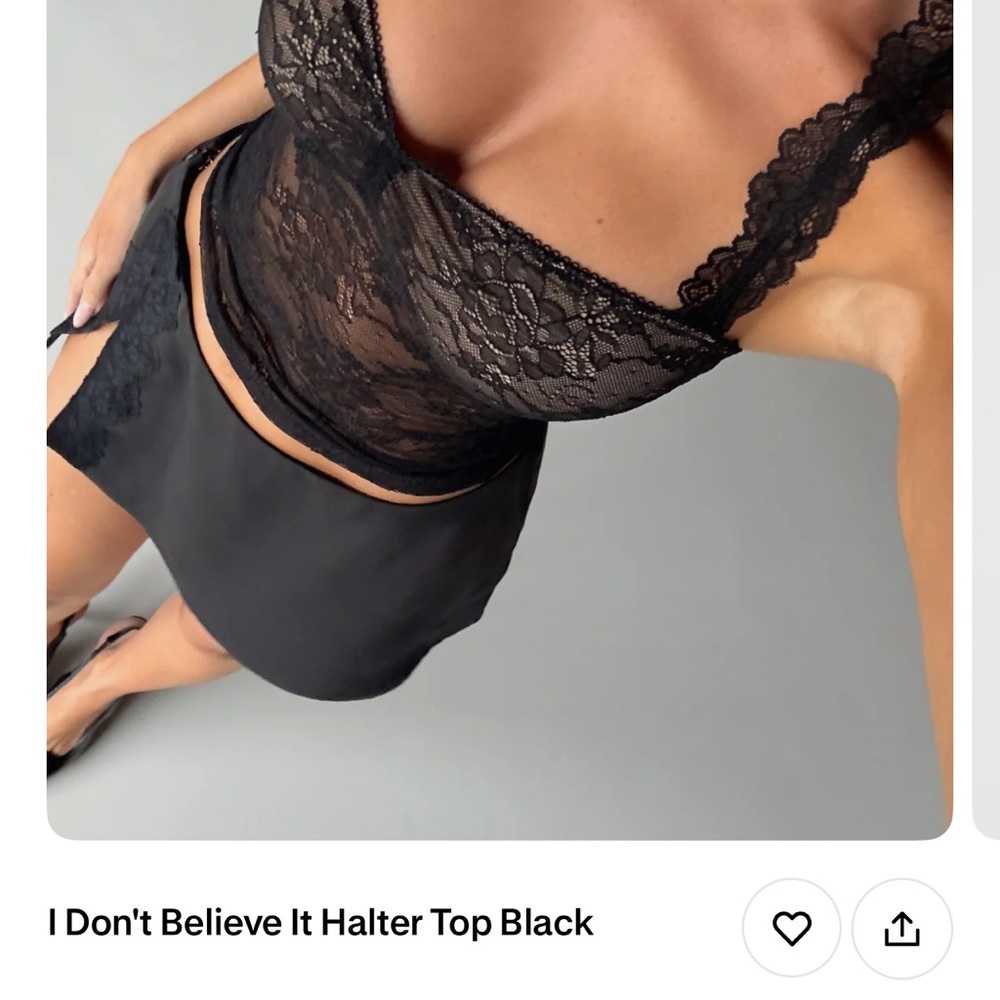 White Fox Boutique Black Lace Chemise